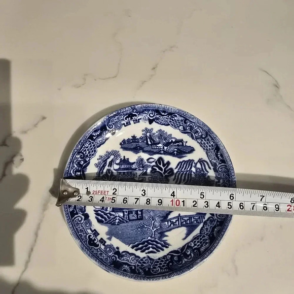 Ridgway Semi China England Blue White Pagoda saucer - Picture 2 of 3